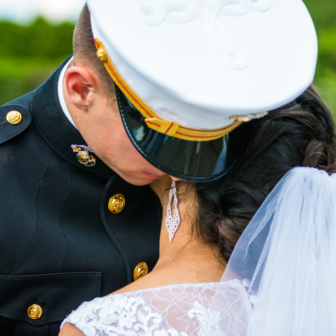 Military Weddings 1 Colonial Heritage Club ballroom set for an intimate wedding